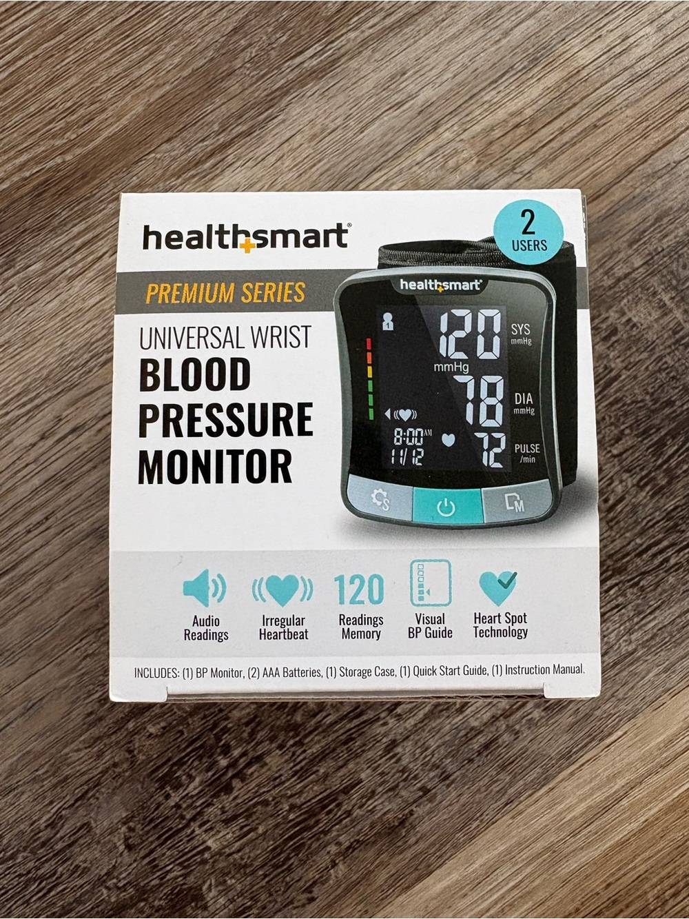 Premium Series Universal Wrist Blood Pressure Monitor - Black/Teal